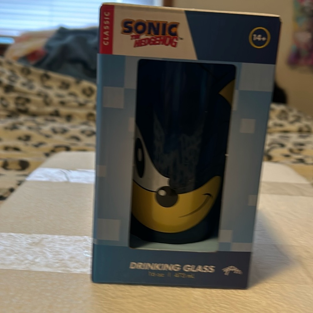 Sonic and hedgehog drinking glass